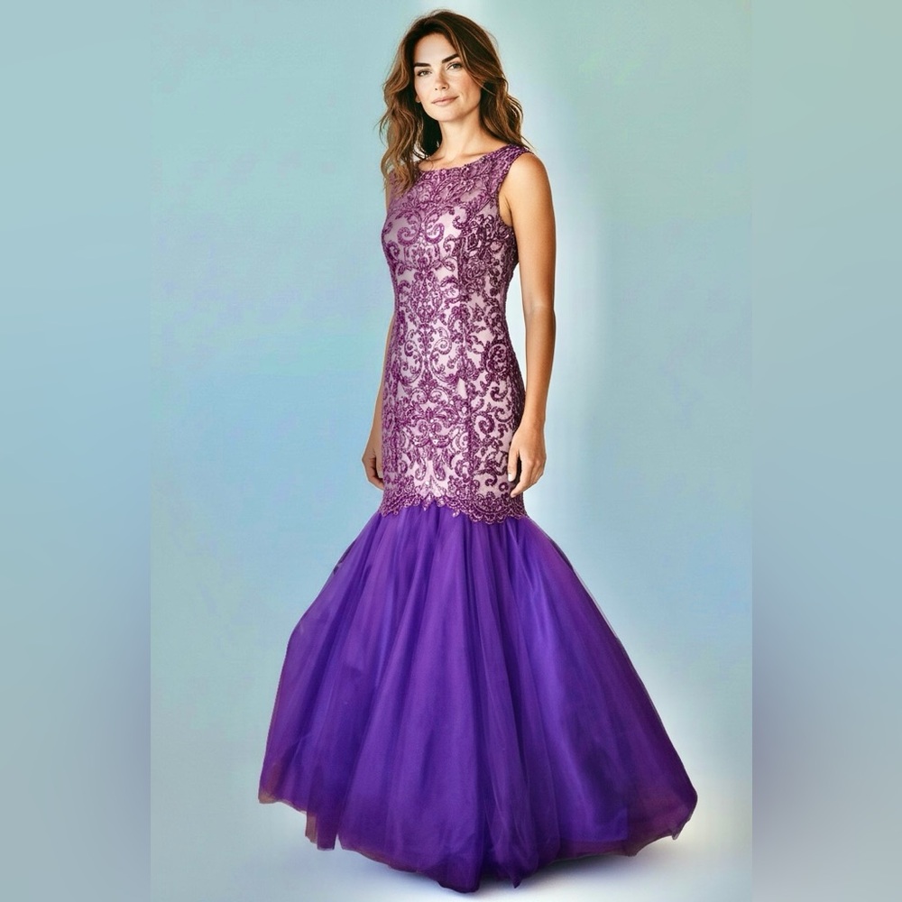 Madison James Purple Prom Dress